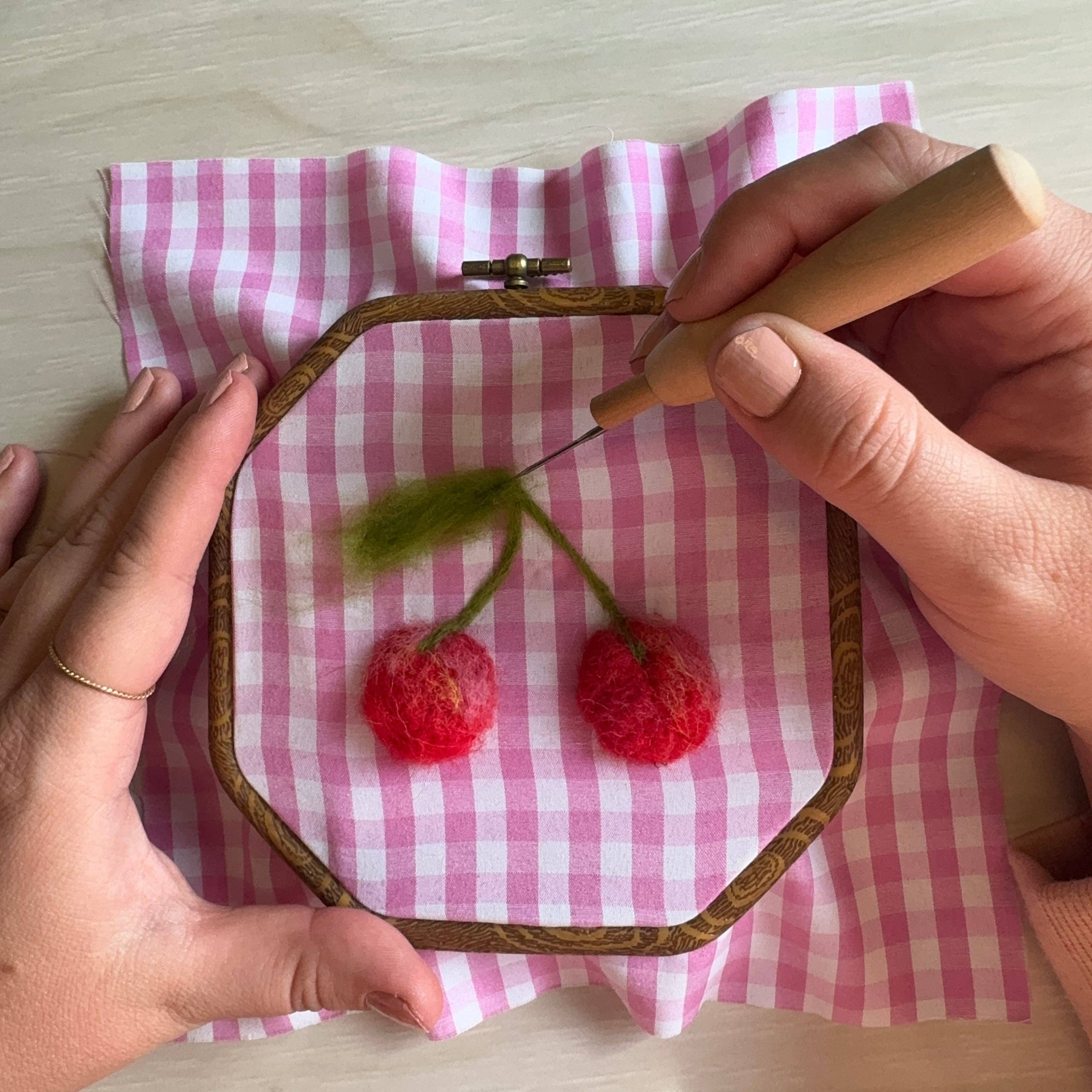 Very Cherry Painting With Wool DIY Kit