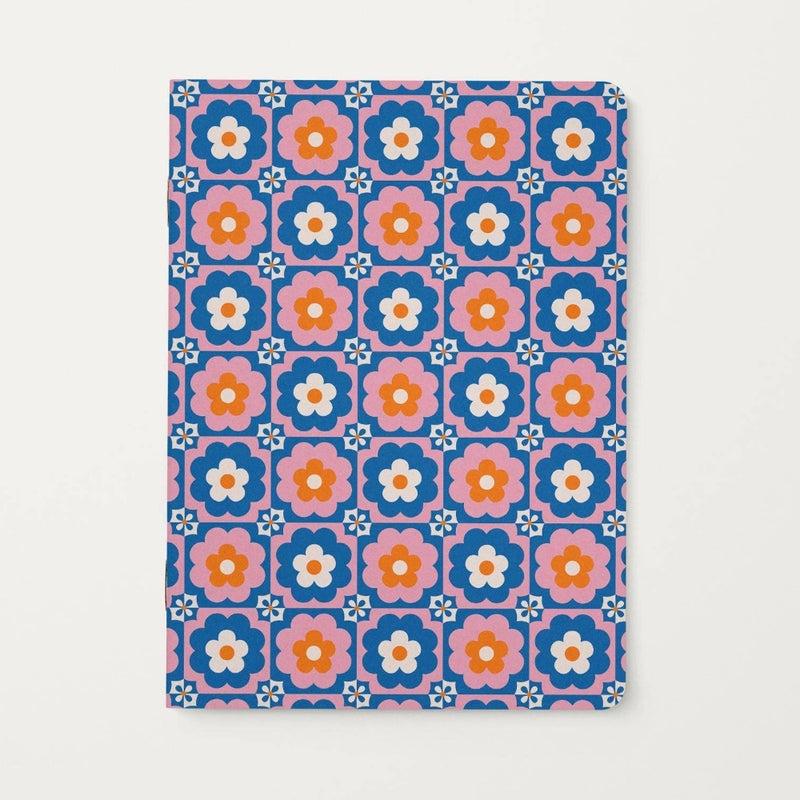 Notebook with a floral pattern on a white background