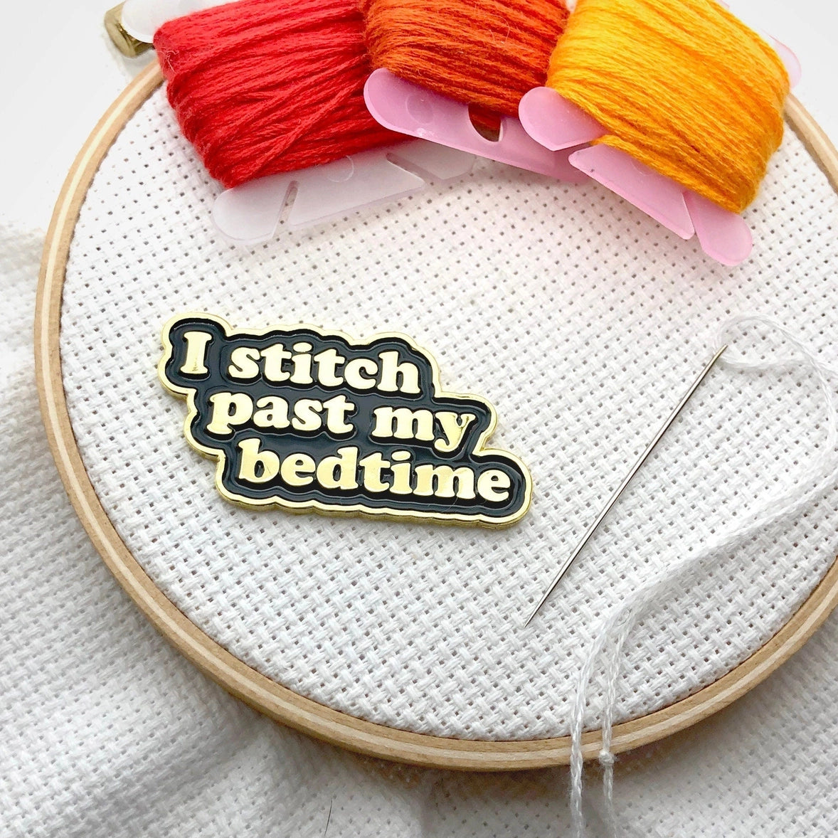 Magnetic Needle Minder - "I Stitch Past My Bedtime" Needlework Snarky Crafter Designs