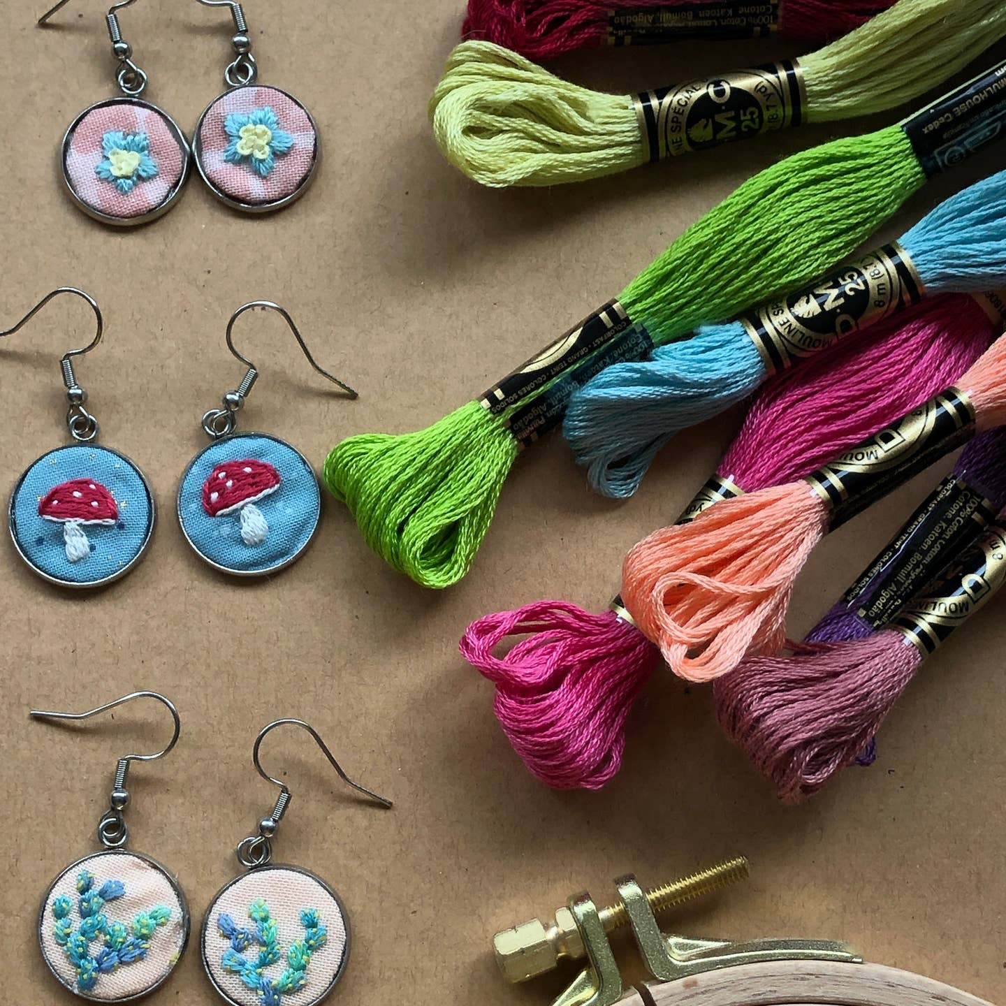 Embroidered Earrings Beginner Kit