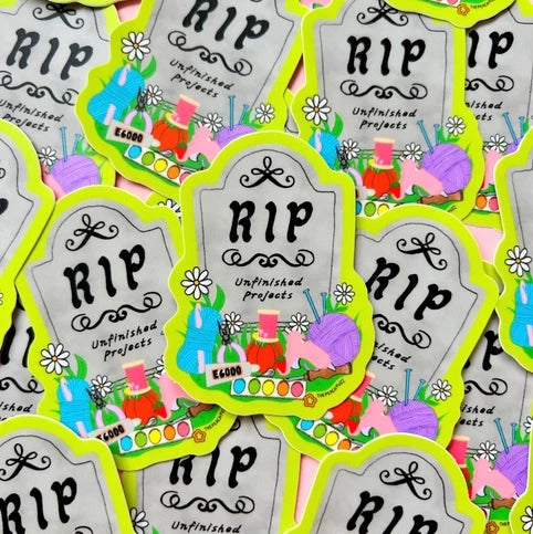 R.I.P. to My Unfinished Crafts Sticker Stickers The Peach Fuzz