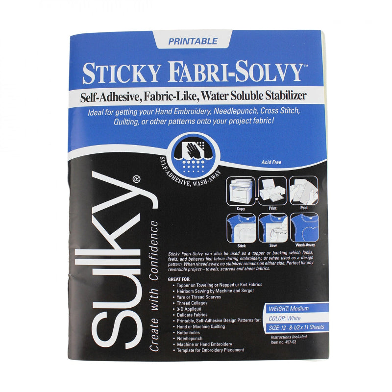 Sticky Fabri Solvy Printable Stabilizer Notions Sulky
