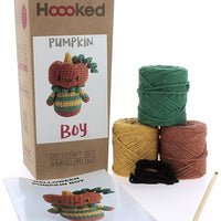 kit details of pumpkin boy diy crochet kit