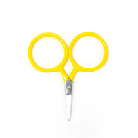 Yellow-handled scissors on a white background