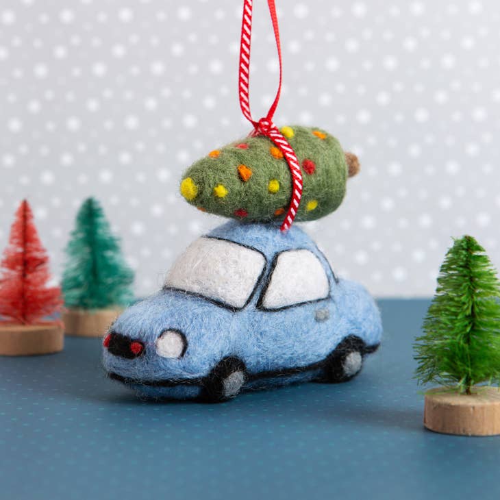 Christmas Car Mini Needle Felting Kit Kit Hawthorn Handmade