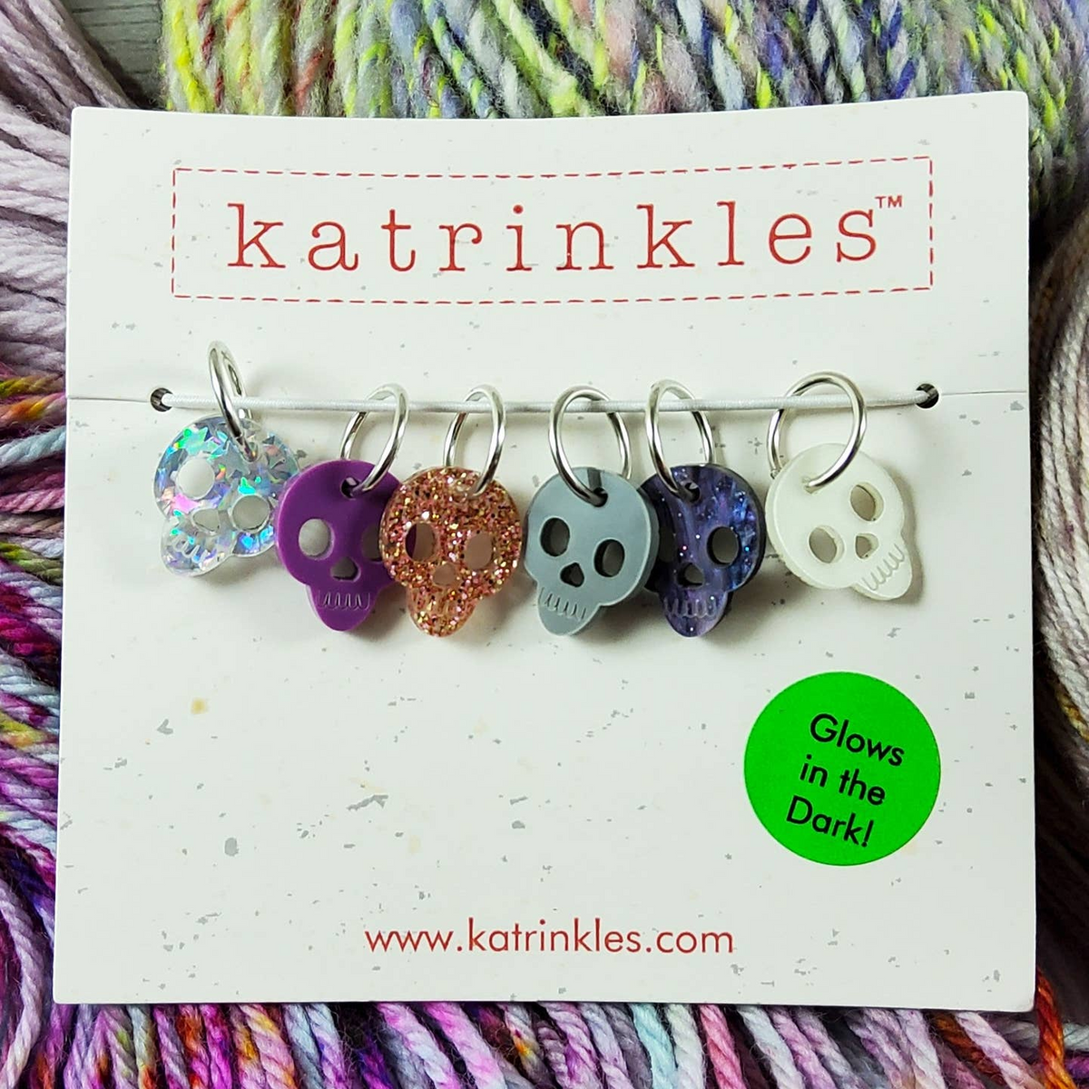 Starry Sky Skull Stitch Marker Set