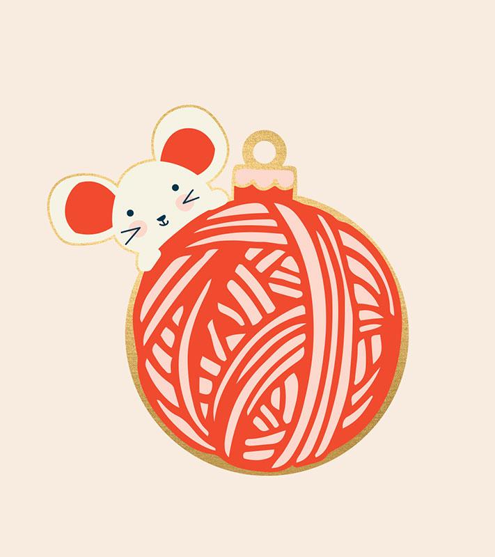 Mouse and Yarn Ornament Accessories Ruby Star Society