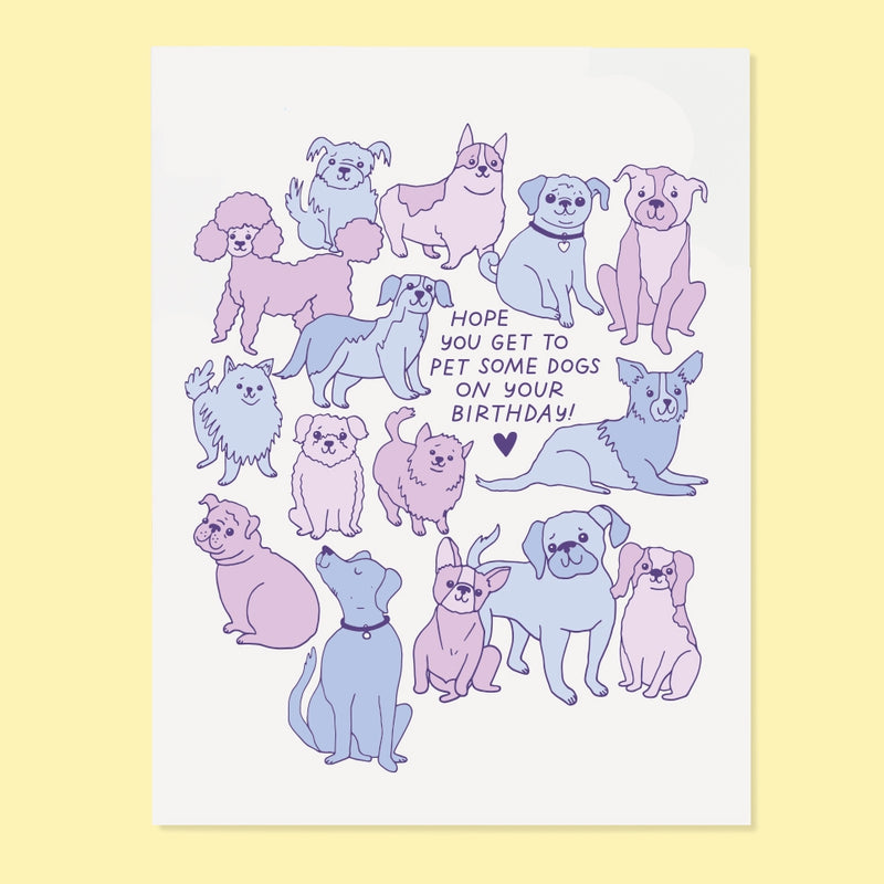 Pet Some Dogs Card Greeting Cards The Good Twin