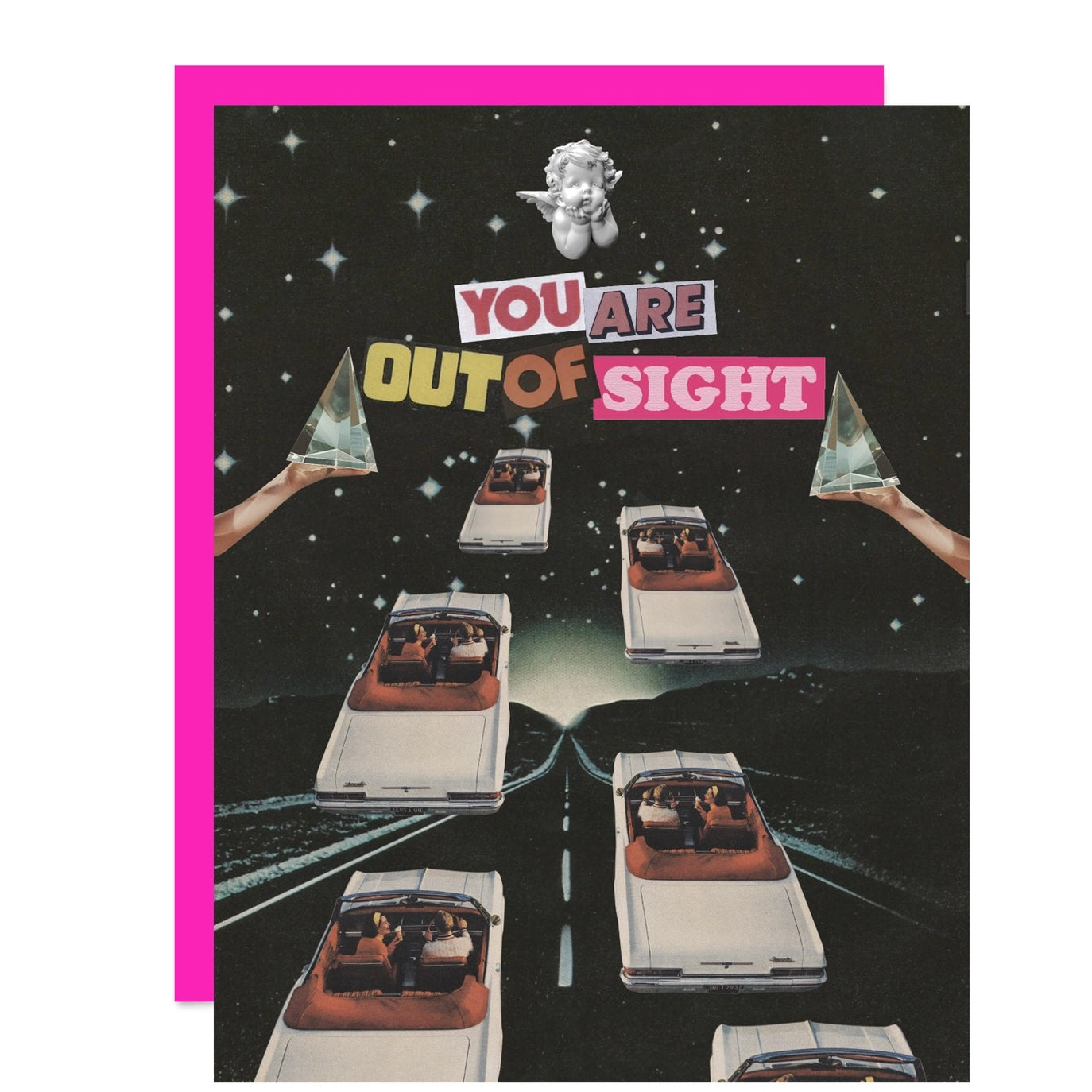 collage style galactic themed love card