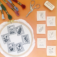 Peel Stick & Stitch: Botanical Stamp Embroidery Patterns