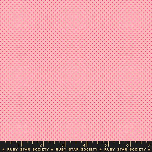 Tiny pink dots on a light pink background with Ruby Star Society label on bottom