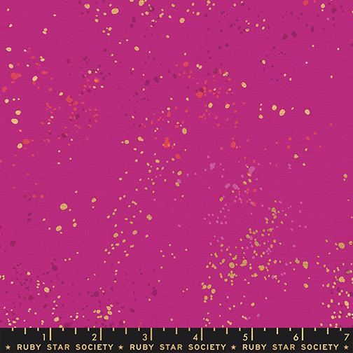 Fuchsia fabric with gold confetti pattern, Ruby Star Society label at the bottom.