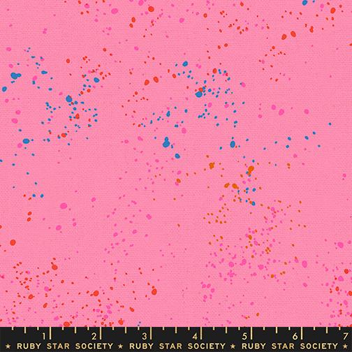 Pink fabric with colorful confetti pattern, Ruby Star Society label at the bottom.