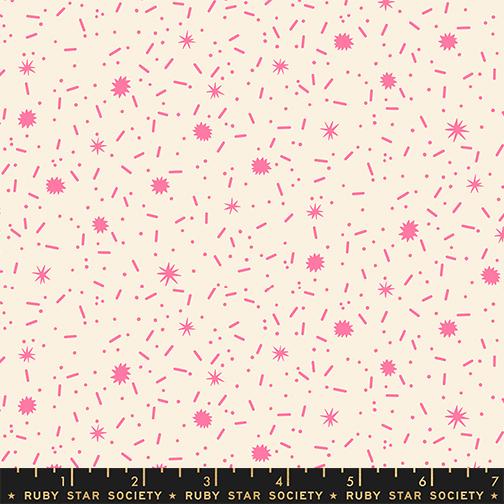 Pattern of pink stars and lines on a beige background with Ruby Star Society label at the bottom.