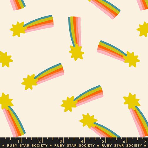 Pattern of rainbows and yellow stars on a beige background with Ruby Star Society label at the bottom.