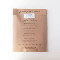 Kraft paper package with text on a white background