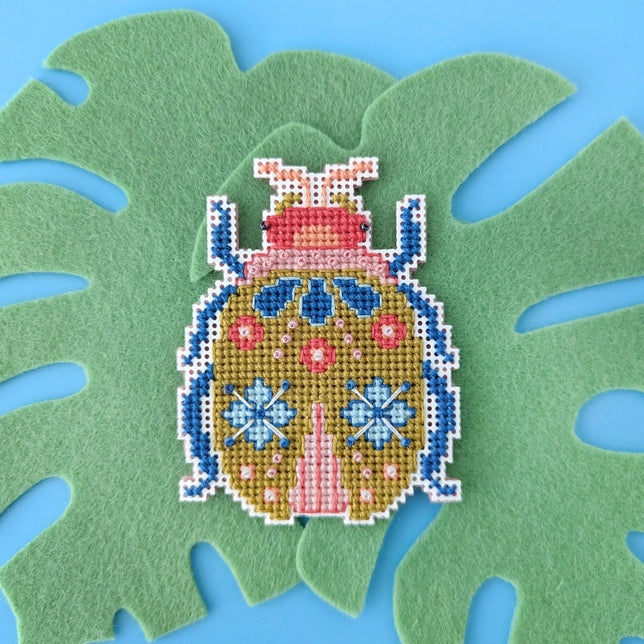 Blooming Bugs Beetle Cross Stitch Kit Kit Benzie Design