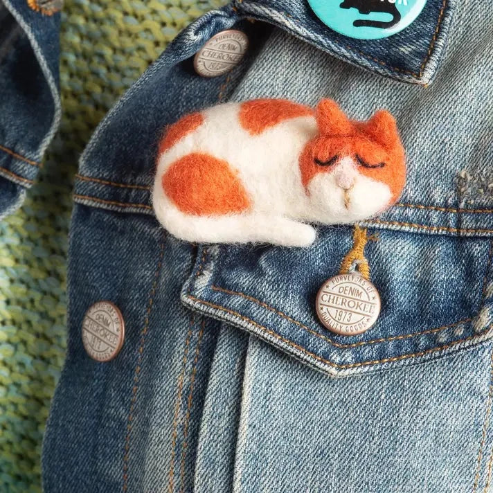 Cat Brooch Felting Kit Kit Hawthorn Handmade