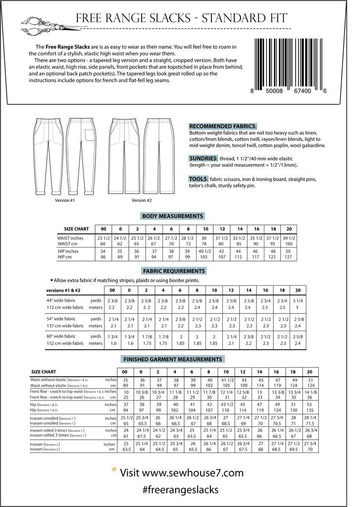 Intro to Garment Sewing -  Free Range Slacks (Weeknights, 3 parts)