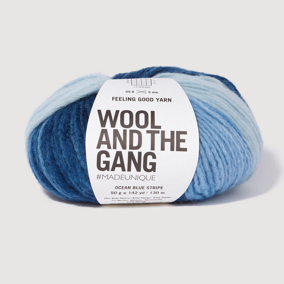 Feeling Good Yarn in Ocean Blue Stripe