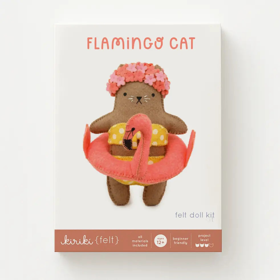 Flamingo Cat Felt Doll Kit