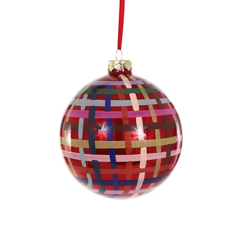 Colorful Pattern Painted Ornament -Red Ornament Cody Foster and Co.