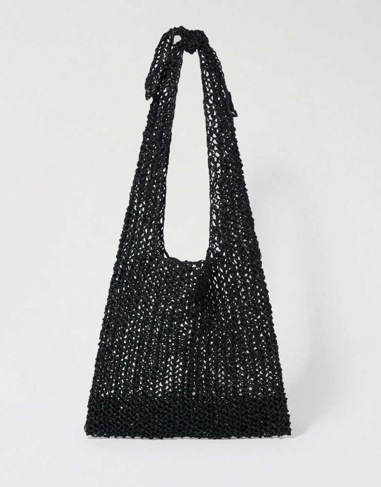Glory bag in coal black ra ra raffia