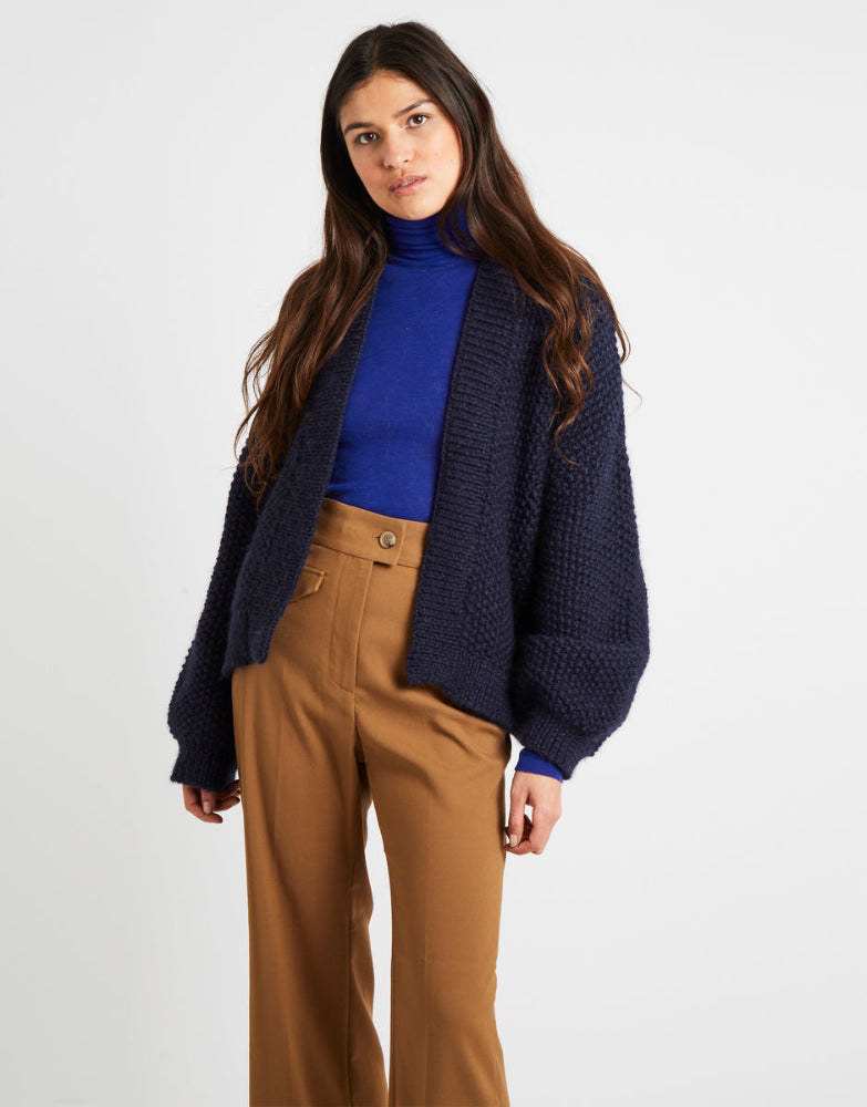 Grace Cardigan in Midnight Blue Alpachino Merino