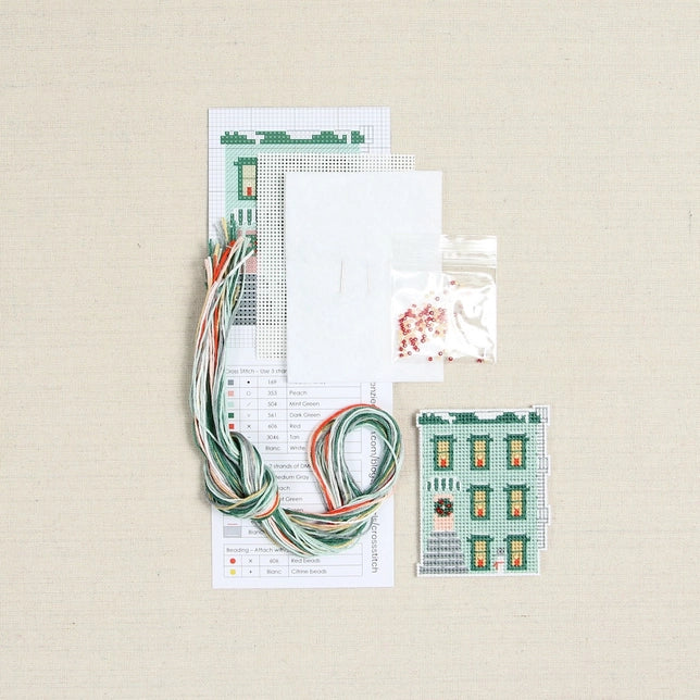 Holiday Homes Townhome Cross Stitch Kit Kit Benzie Design