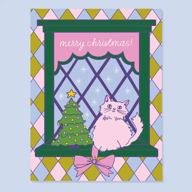 Holiday Window Cat Card Greeting Cards The Good Twin