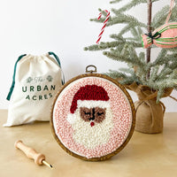 Beginner Punch Needle Kit - Black Santa Kit The Urban Acres