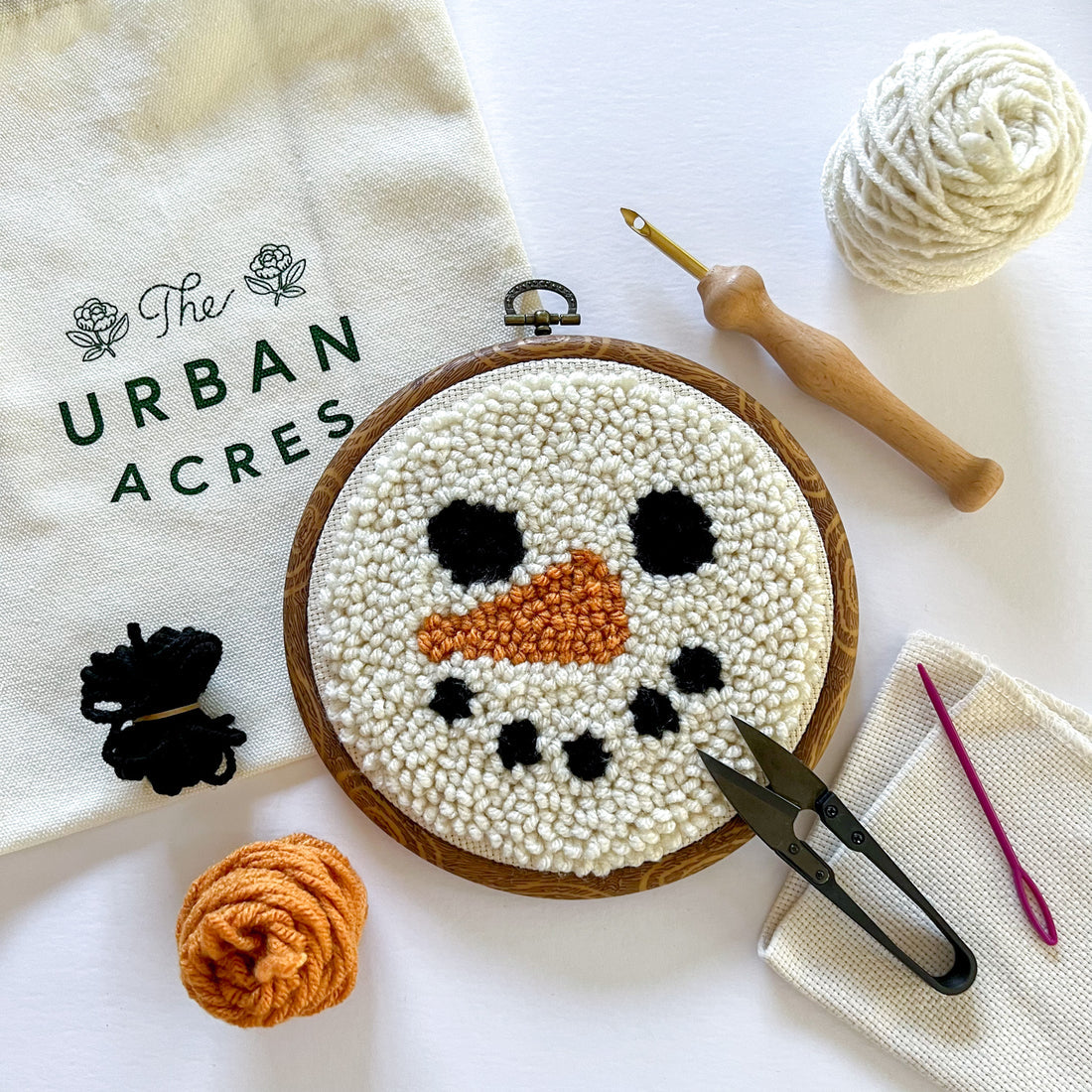 Beginner Punch Needle Kit - Snowman Kit The Urban Acres