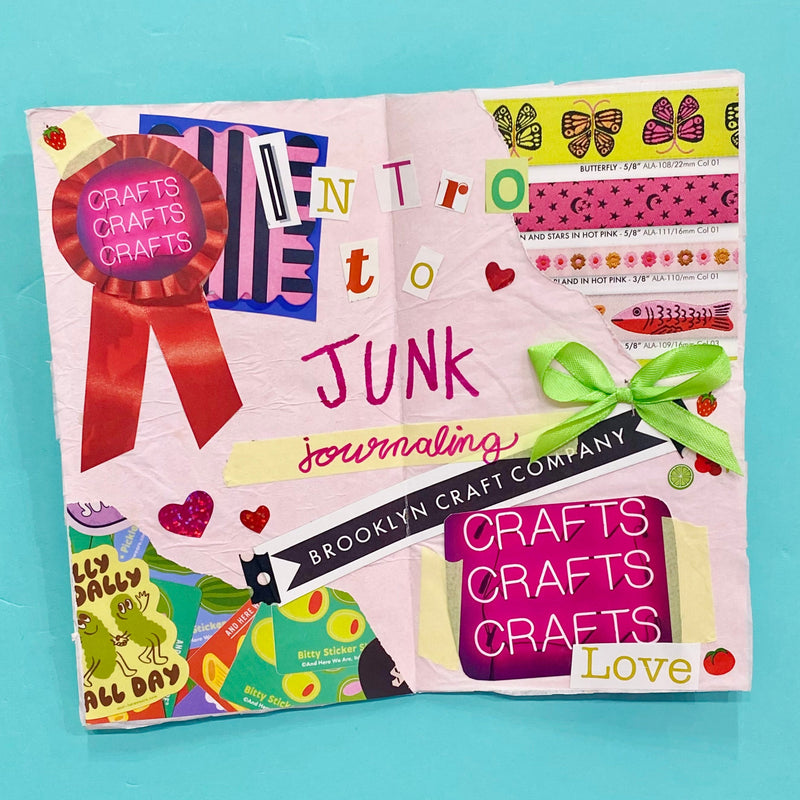 a junk journal page that says intro to junk journaling