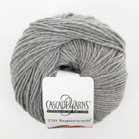 Cascade 220 Superwash Yarn Cascade Silver Grey 220 Superwash