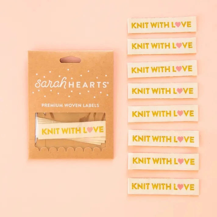 Knit with Love Label Sarah Hearts