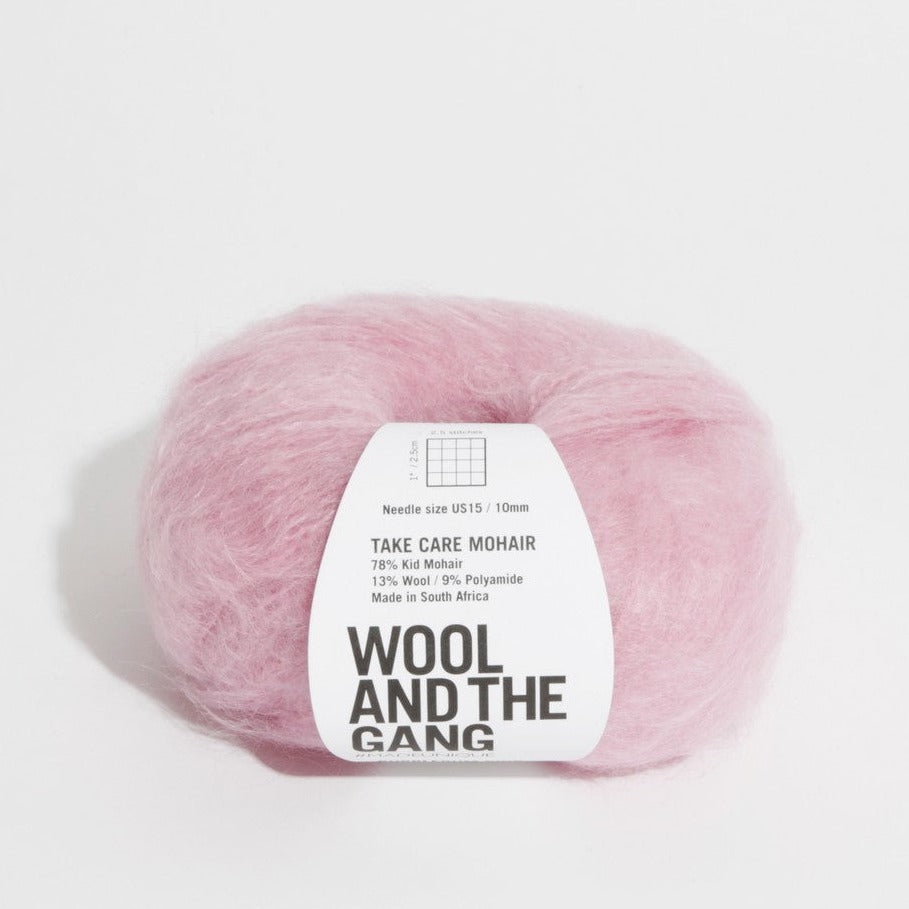 Take Care Mohair Yarn Wool and the Gang Bubblegum Pink Mohair