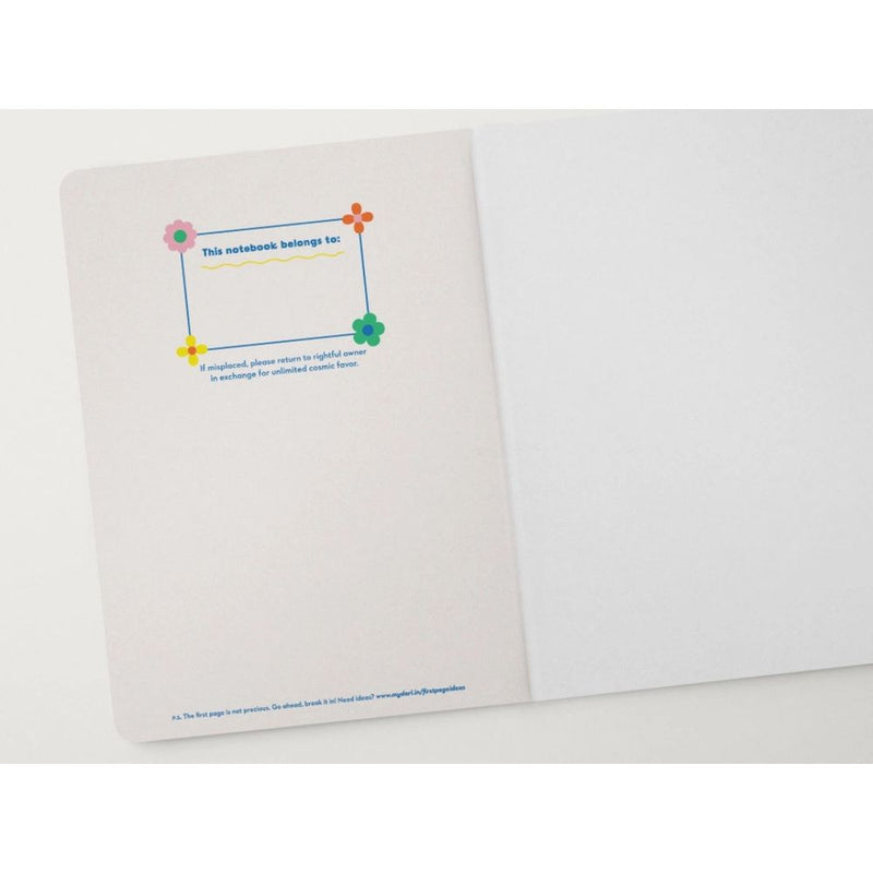 Retro Floral Softcover Blank Notebook - Folk Fleurs