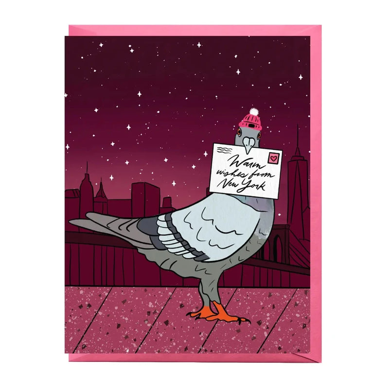 New York Pigeon Holiday Card Greeting Cards Boss Dotty Paper Co