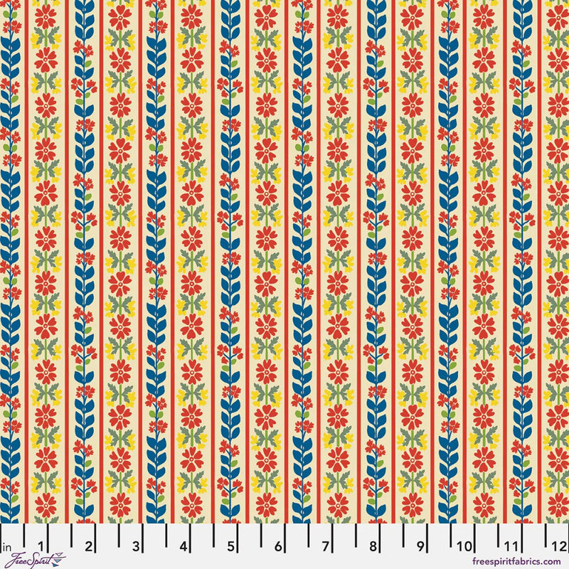 Stripe of multicolor florals