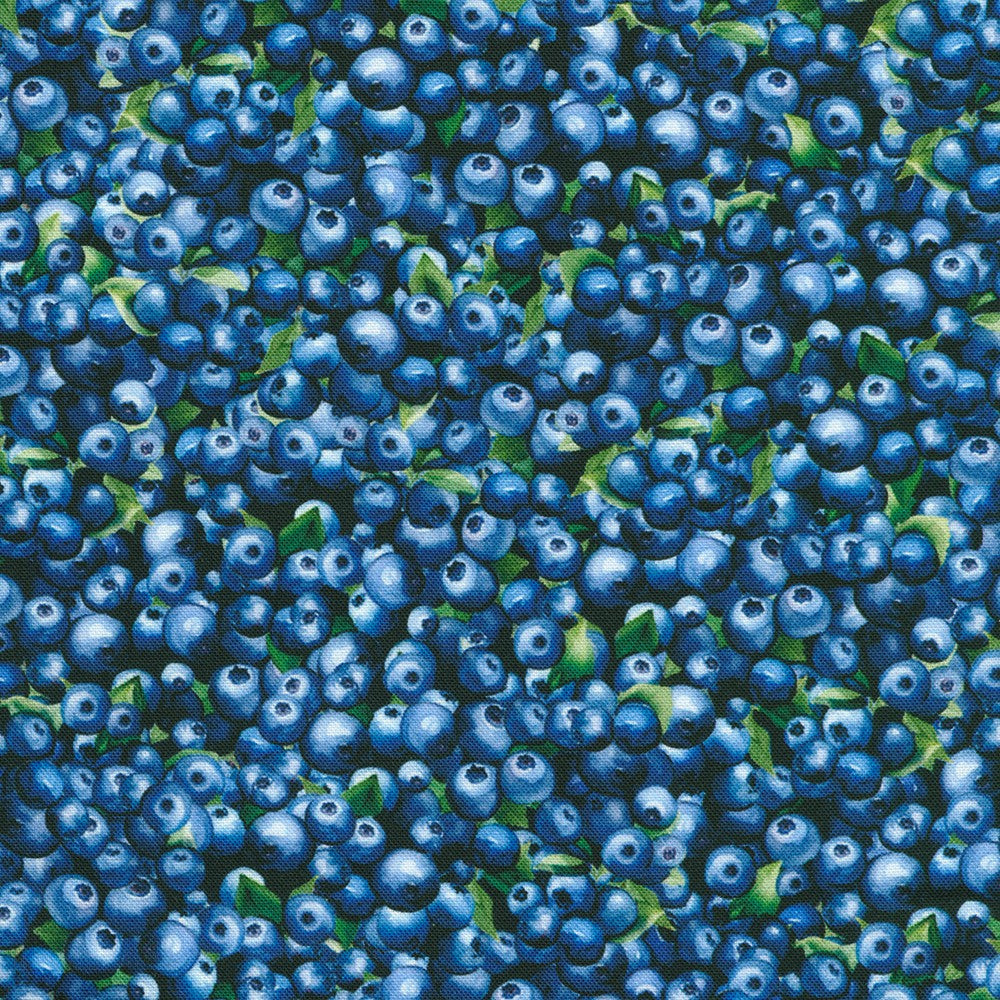 Pattern of blueberries on a dark background