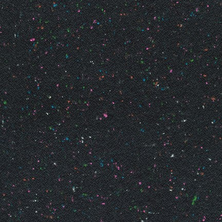 Black fabric with rainbow speckles