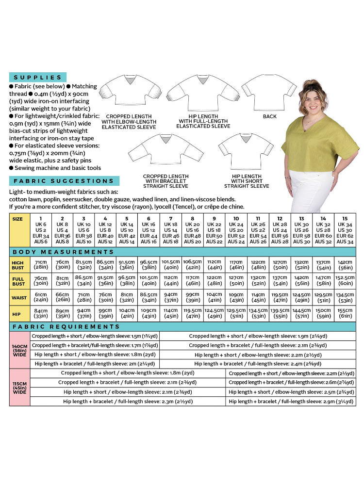 Samara Top Sewing Pattern Back