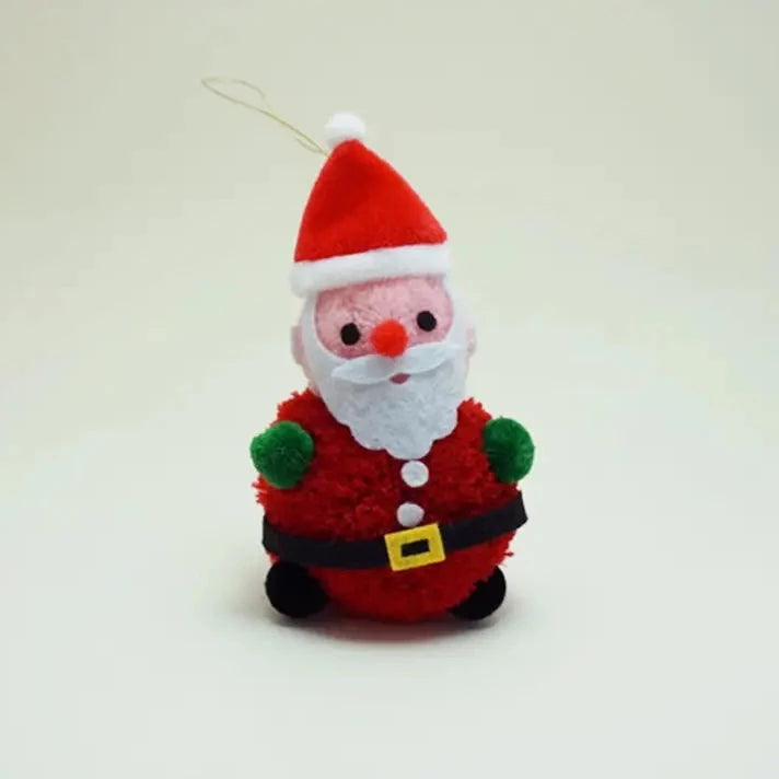 Santa Pom Pom Ornament Ornament Lucky Horse Press