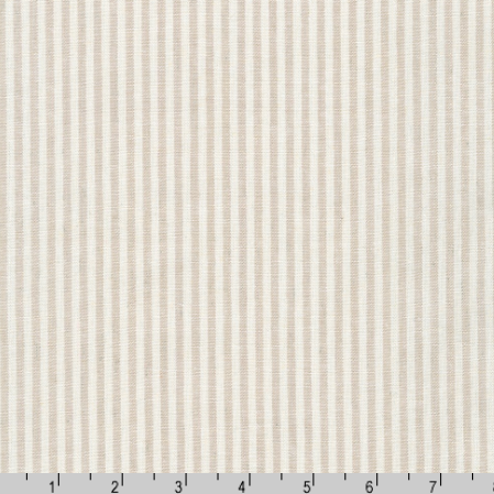Essex Yarn Dyed Classic Woven Stripes by Robert Kaufman in Flax Fabric Robert Kaufman