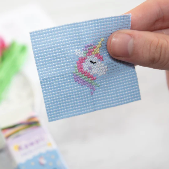 Kawaii Unicorn Mini Cross Stitch Kit In A Matchbox