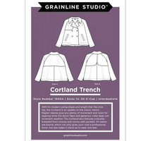 Cortland Trench Pattern Pattern Grainline Studio Size 14-30 D-Cup