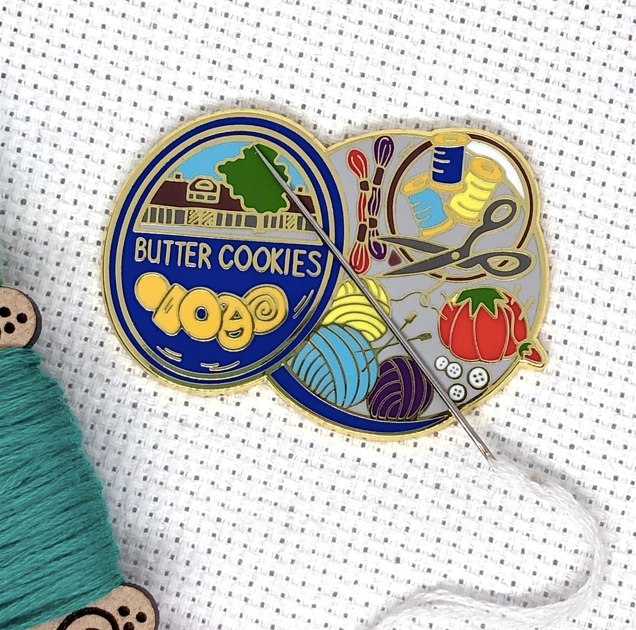 Magnetic Needle Minder - "Butter Cookie Tin" Needlework Snarky Crafter Designs