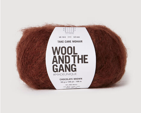 Take Care Mohair Yarn Wool and the Gang Chocolate Brown