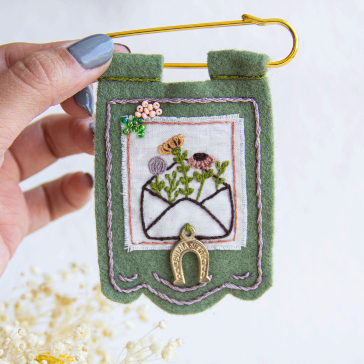 Tatiana Castillo's embroidered amuleto