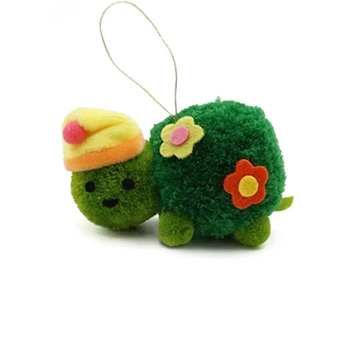 Sleepy Turtle Pom Pom Ornament Ornament Lucky Horse Press